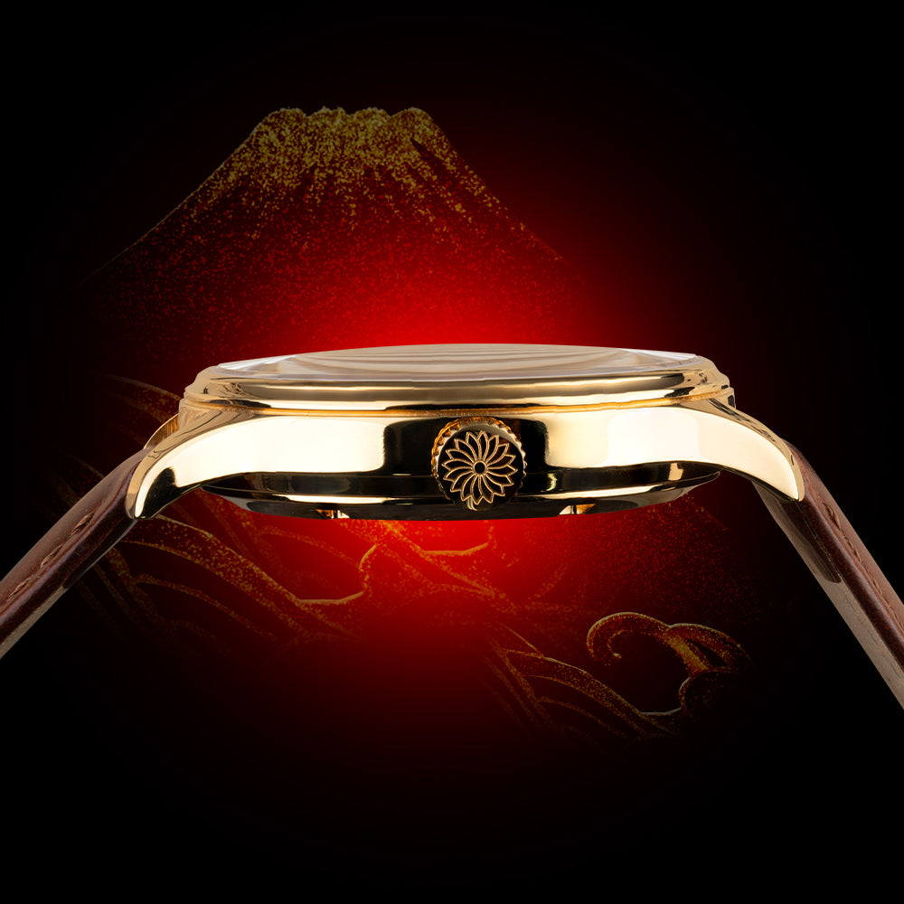 Buy Fuji Maki-e watch Japan Wancher Dream Watch Fuji urushi Maki-e watch with Mount Fuji gold artwork and Miyota 9015 automatic movement