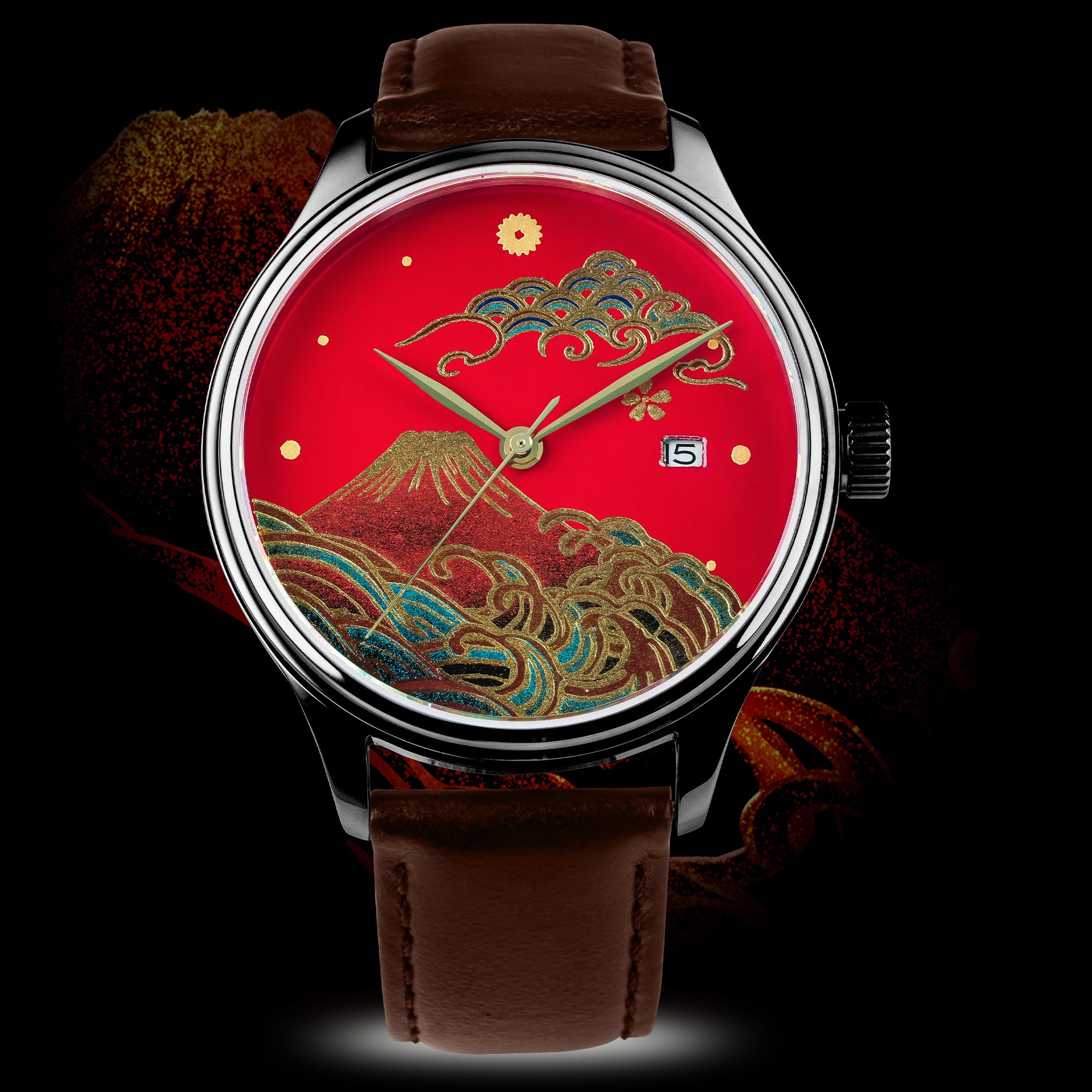 Wancher Dream Watch Aka Fuji Urushi Kindai Maki-e 蒔絵 | Japanese