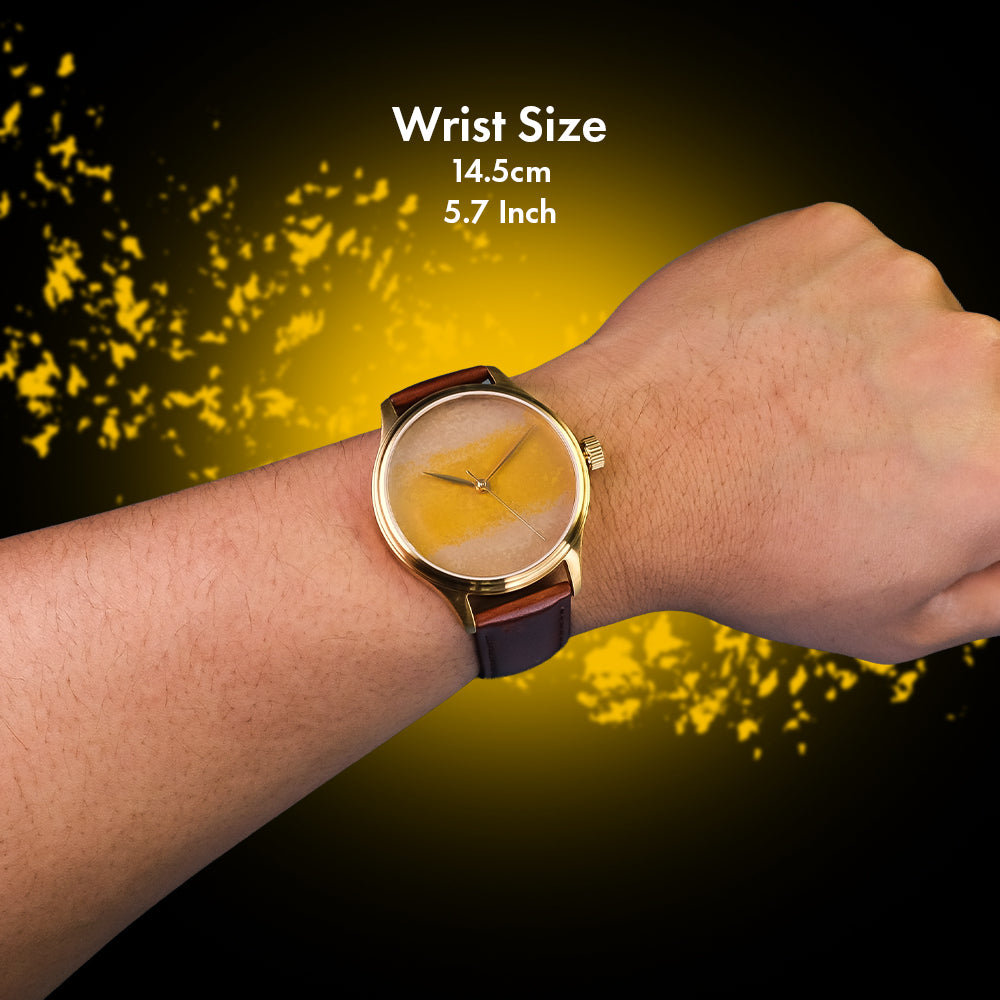 High-end Urushi Watch by Wancher Watch featuring hand-lacquered Chawan-Iro Kabocha Urushi Dial using Ishime Tsuishitsu Nuri Kinma method