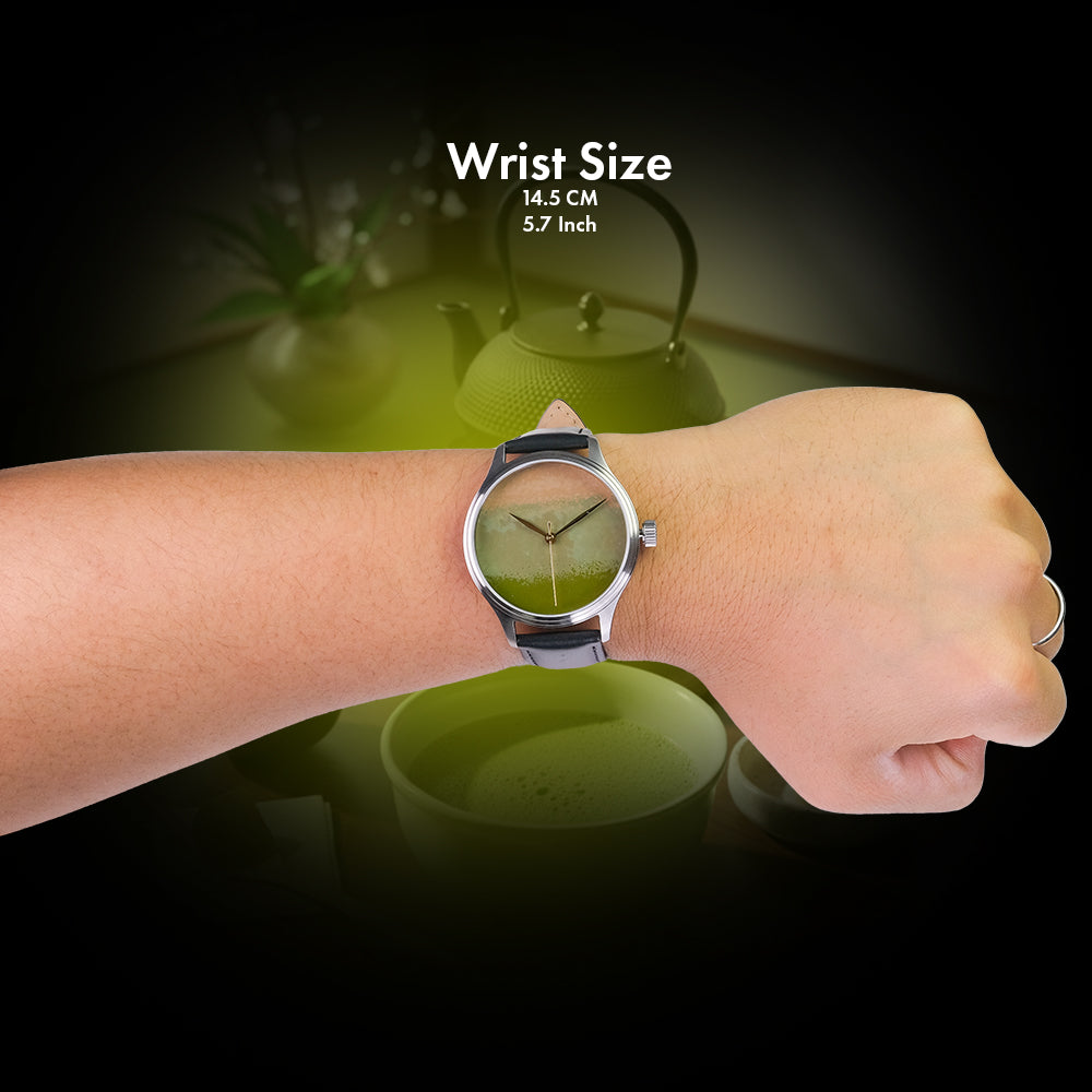 Wrist Test wearing the Dream Watch Chawan-Iro Matcha Urushi watch with Ishime Tsuishitsu Nuri Kinma maki-e lacquer dial Wancher Watch 