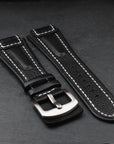 The Aeronacht Replacement Strap Skywave boasts a rugged strap design inspired by the watches worn by fighter jet pilots. Lug Width 21 mm Material Calf Skin / Full Grain Texture (Genuine Leather) Clasp Color Silver Closure Butterfly Buckle Clasp Feature Full Grain Texture