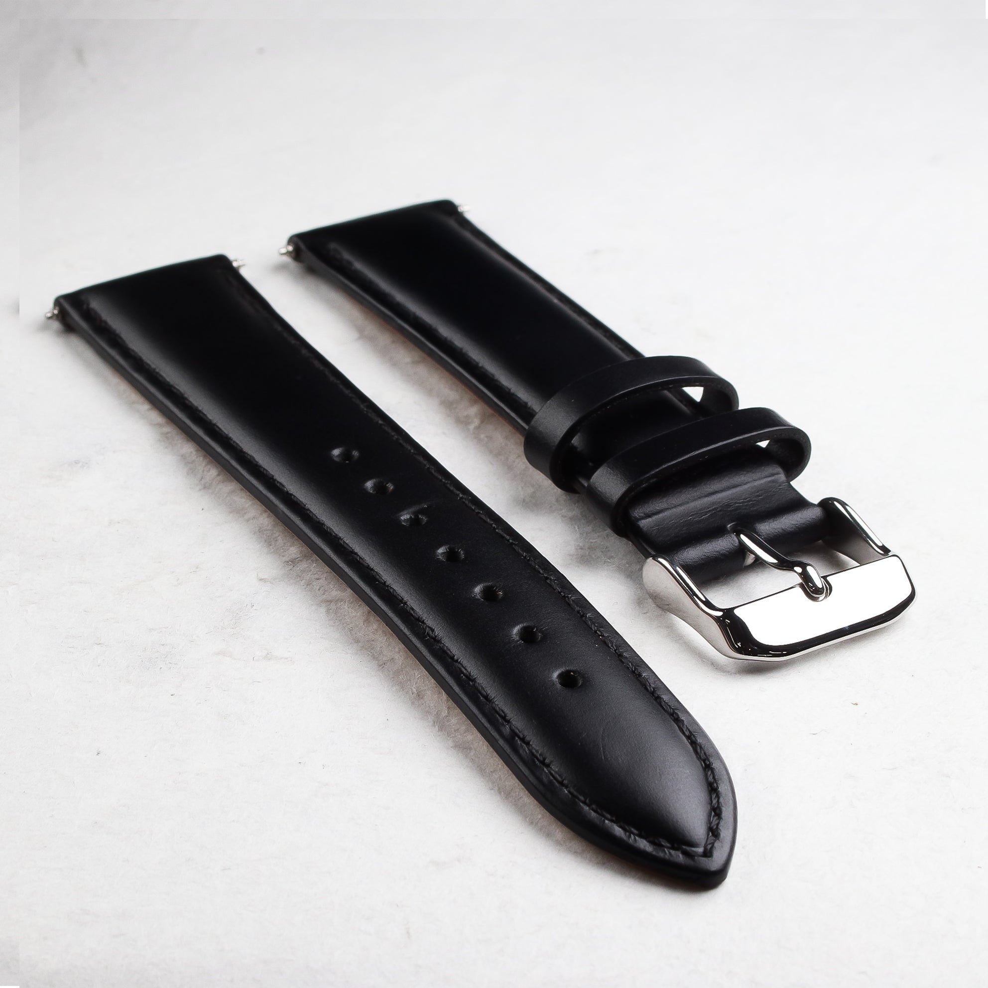 Calfskin Leather Strap - Wancher Watch Wancher Watch Black Wancher Watch Calfskin Leather Strap {{ Automatic Watch {{ Watch }} }} {{ Japan }}Wancher 20mm Calfskin Leather Strap with Silver Clasp and Quick-release pins Closure - premium quality leather strap for watches.