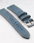 Suade Leather Strap - Wancher Watch Wancher Watch Blue Wancher Watch Suade Leather Strap {{ Automatic Watch {{ Watch }} }} {{ Japan }}  Genuine Leather Strap with Silver Pin Closure by Wancher