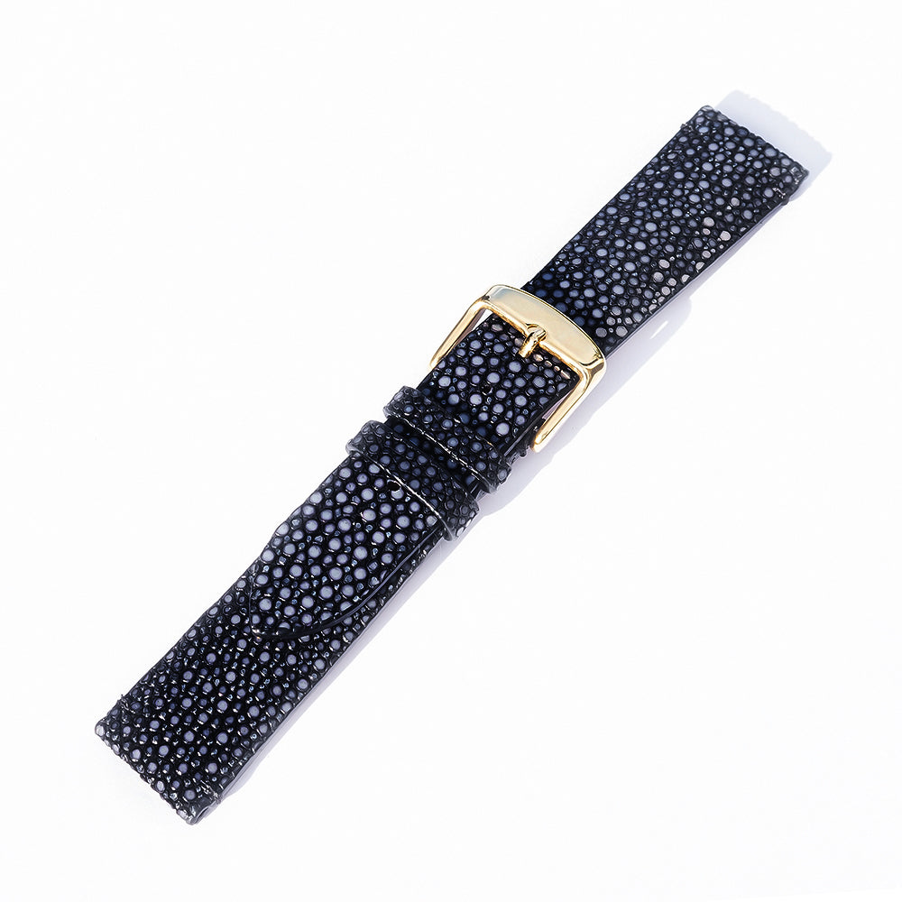 Galuchat Strap - Wancher Watch Wancher Watch Gold Wancher Watch Galuchat Strap {{ Automatic Watch {{ Watch }} }} {{ Japan }} Galuchat Genuine Stingray Leather Strap with Quick-release Pins and Buckle Closure for Wancher Watch