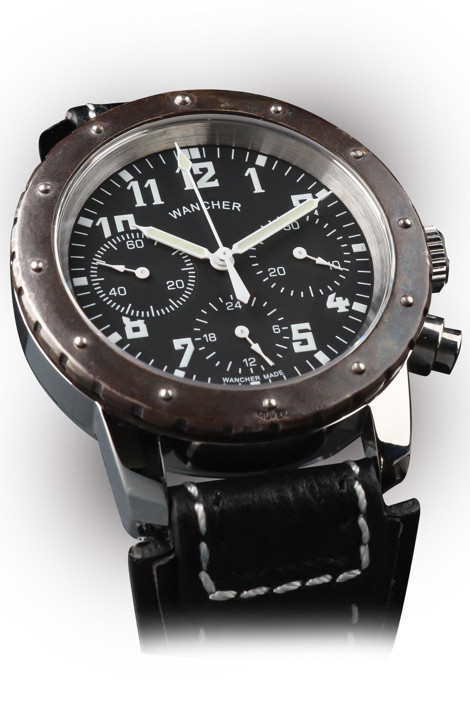 Aero Nacht - Gun Metal Sterling Silver Edition - Wancher Watch 