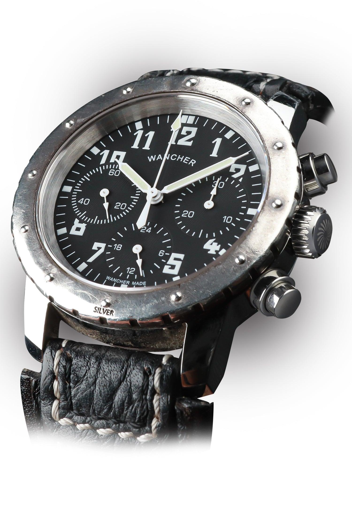 Aero Nacht - Gun Metal Sterling Silver Edition - Wancher Watch 